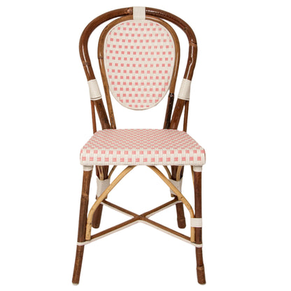 White and Pink Mediterranean Bistro Chair (E)