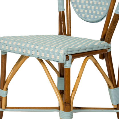 Azure and White Mediterranean Bistro Chair (E)