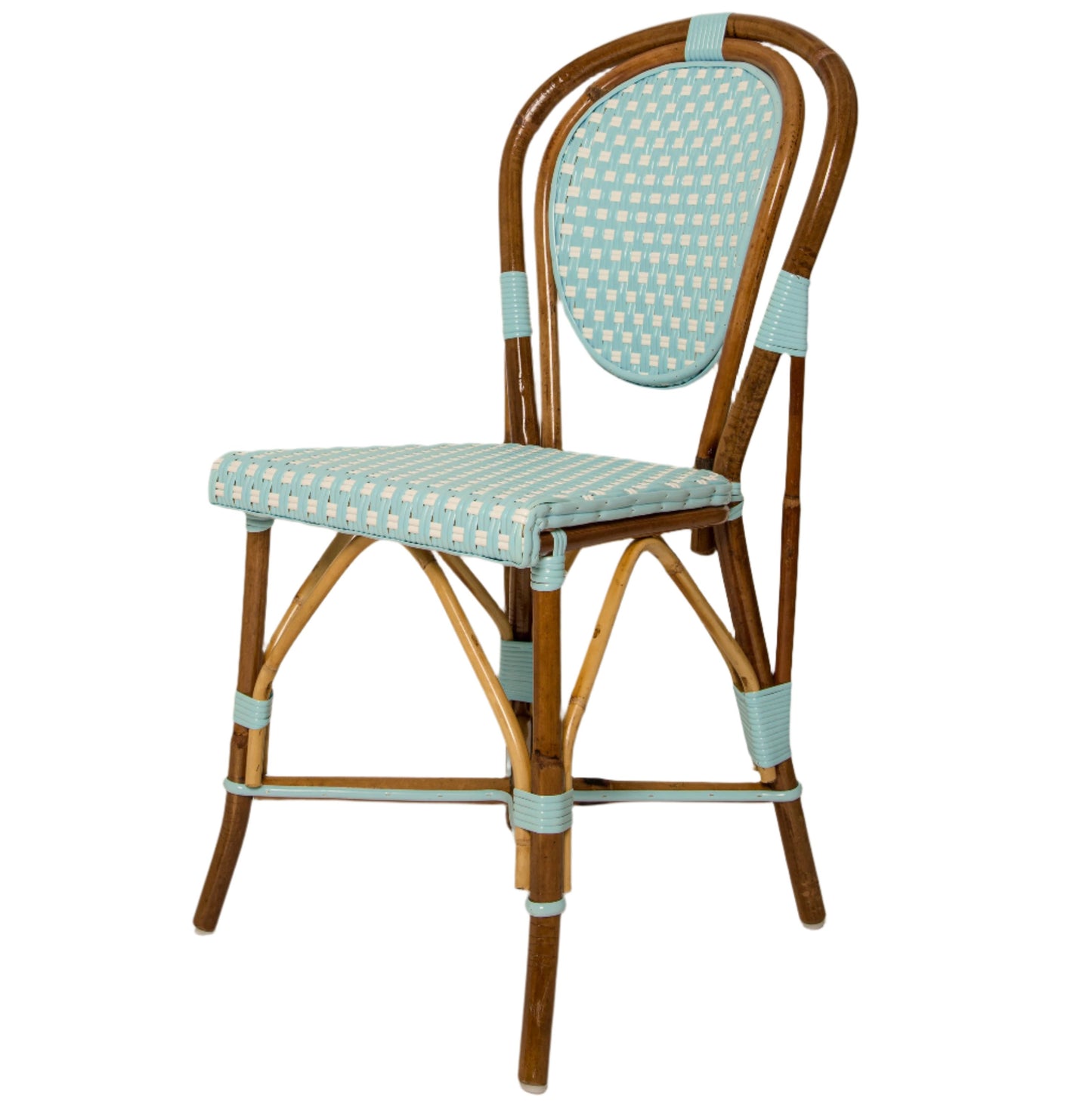 Azure and White Mediterranean Bistro Chair (E)