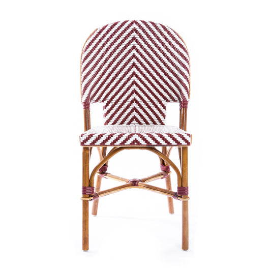 Burgundy and White Nice Bistro Chair