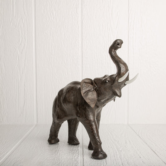 Leather Elephant Sculpture