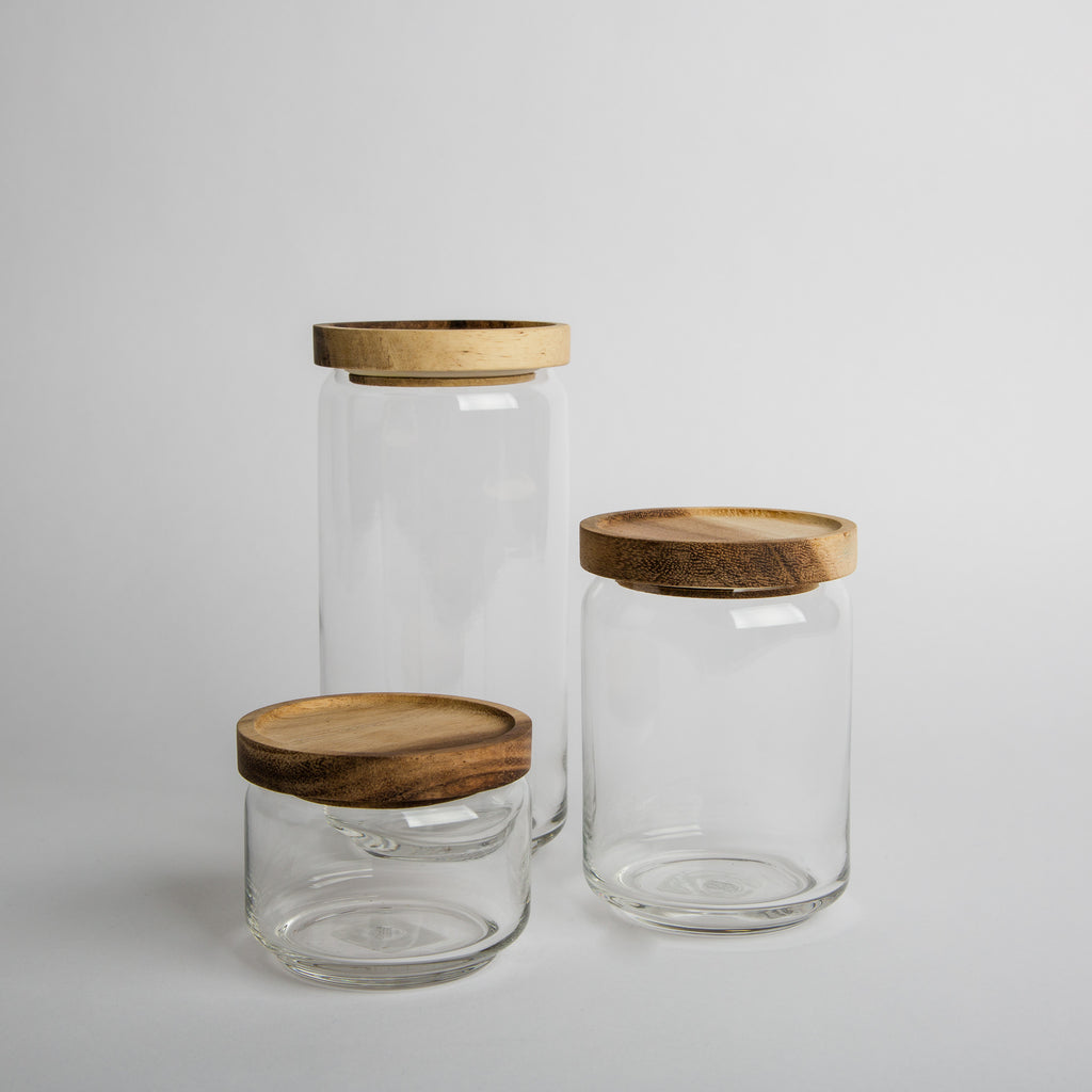 Glass Canister with Acacia Lid (Lrg) — Maison Midi