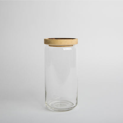 Glass Canister with Acacia Lid (Lrg)