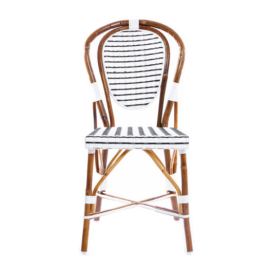 White and Black Mediterranean Bistro Chair (19 Ligne)