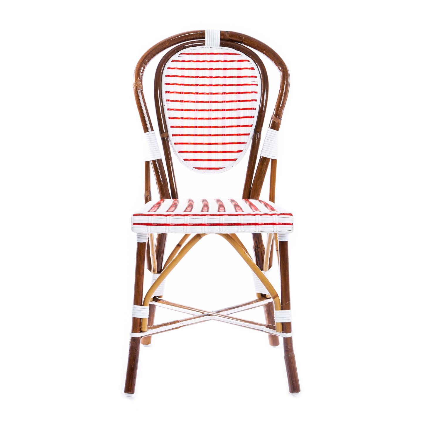 White and Red Mediterranean Bistro Chair (19 Ligne)