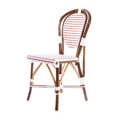 White and Red Mediterranean Bistro Chair (19 Ligne)