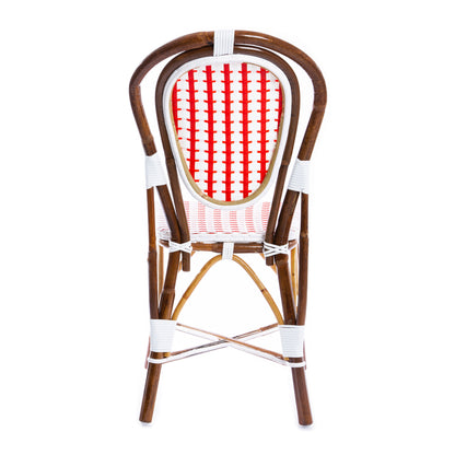 White and Red Mediterranean Bistro Chair (19 Ligne)