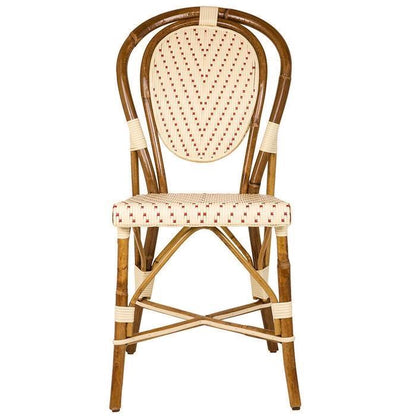 Cream and Bordeaux Mediterranean Bistro Chair (L)