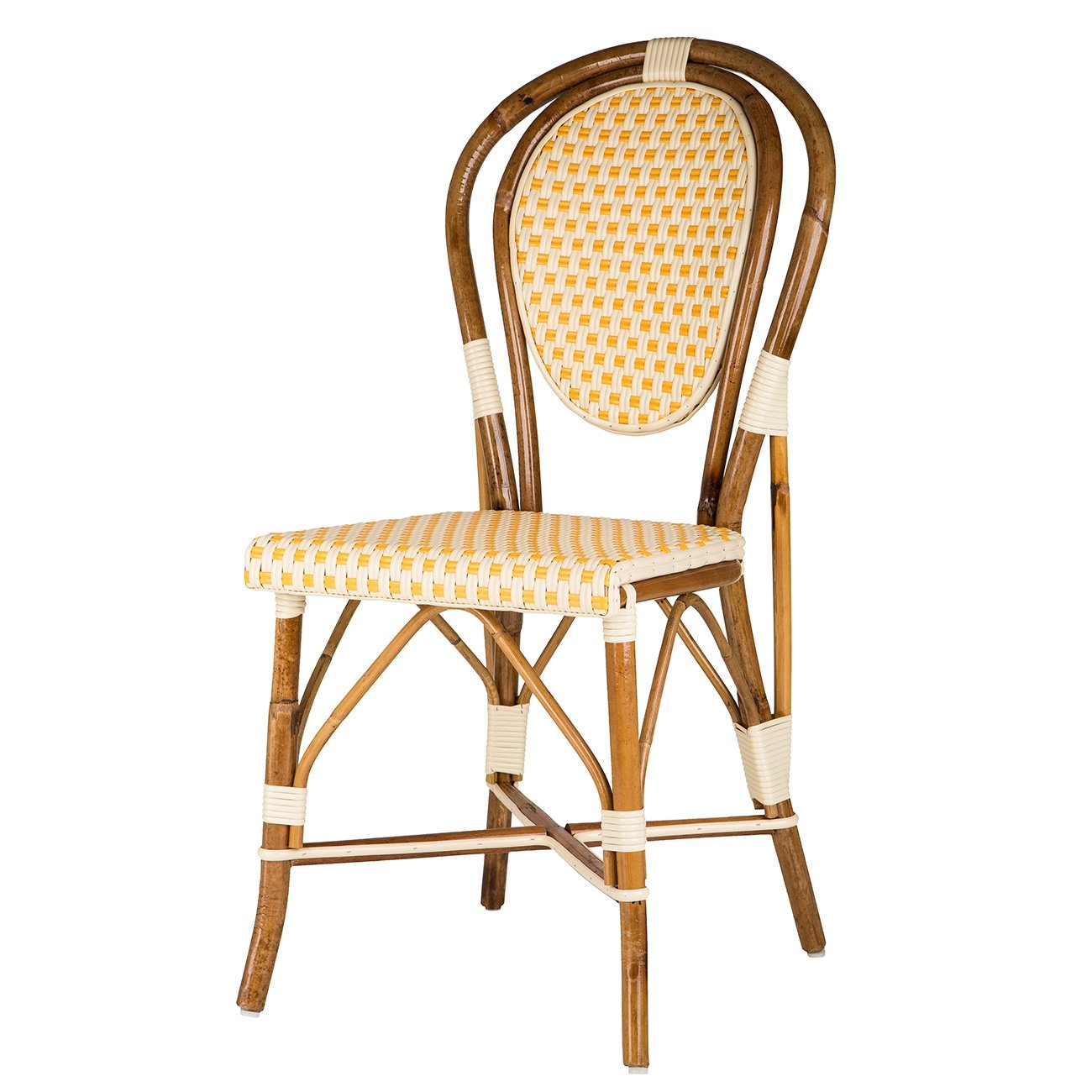 Cream & Orange Mediterranean Bistro Chair (E)