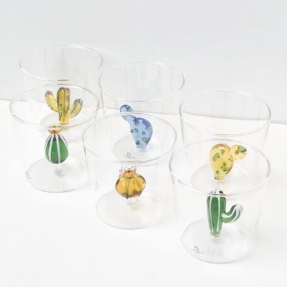 Cactus Desert Plant Glass (Green/Amber)