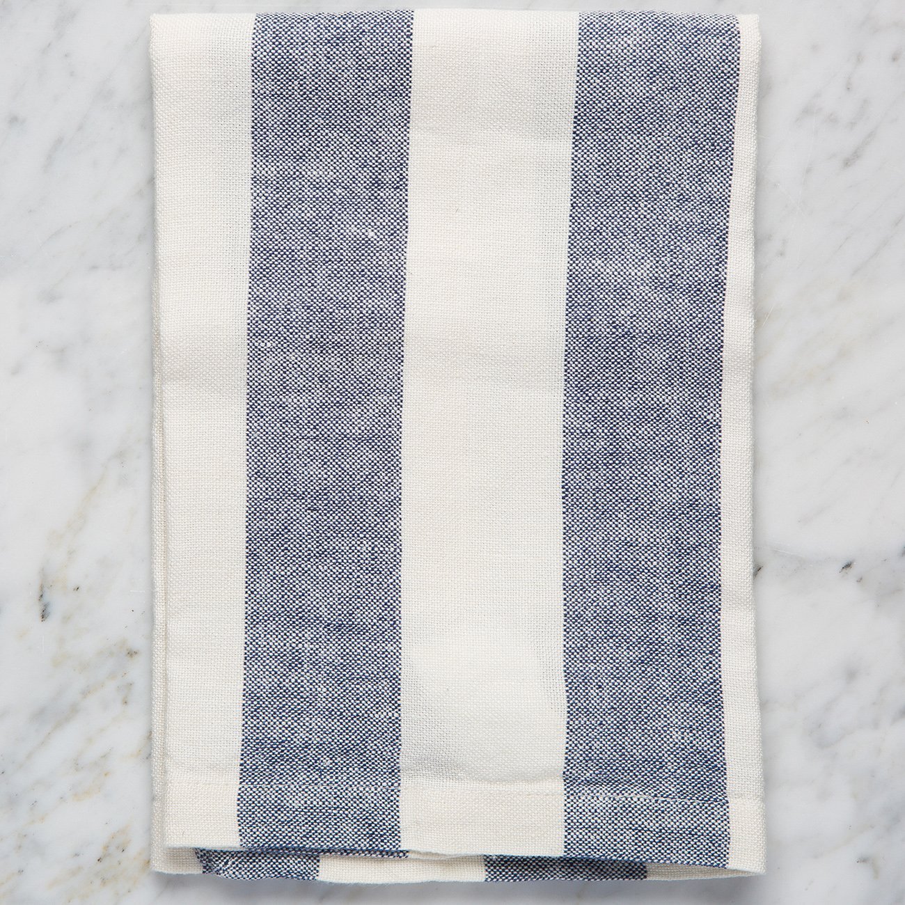 Maison Midi Indigo & White Striped 100% Linen Napkin (20")