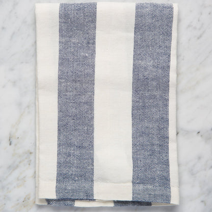 Maison Midi Indigo & White Striped 100% Linen Napkin (20")