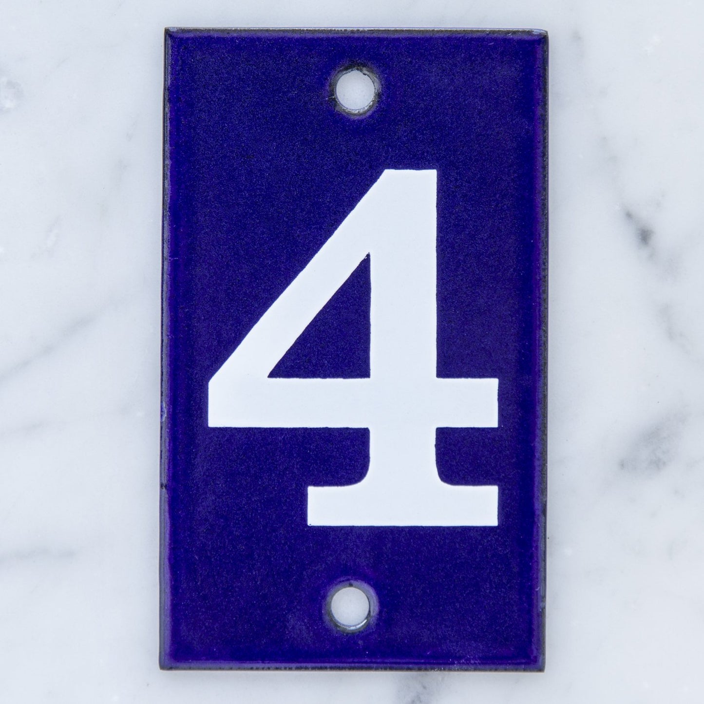 Number Four Enamel Address Plaque