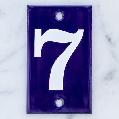 Number Seven Enamel Address Plaque