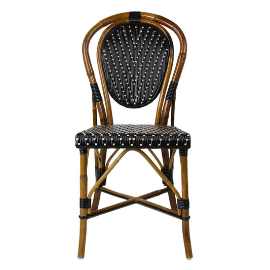 Black & Cream Mediterranean Bistro Chair (V)