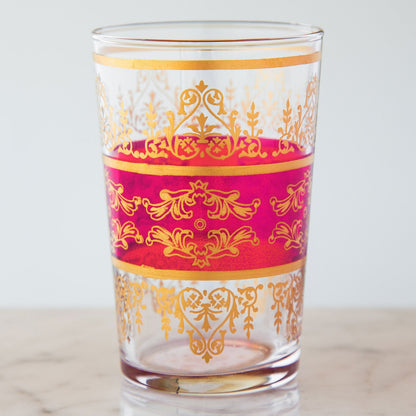 Pink and Gold Motif Moroccan Tea Glass