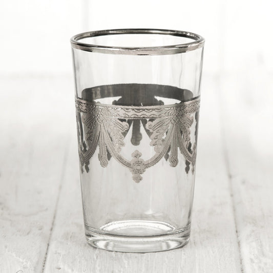 Silver Motif Moroccan Tea Glass