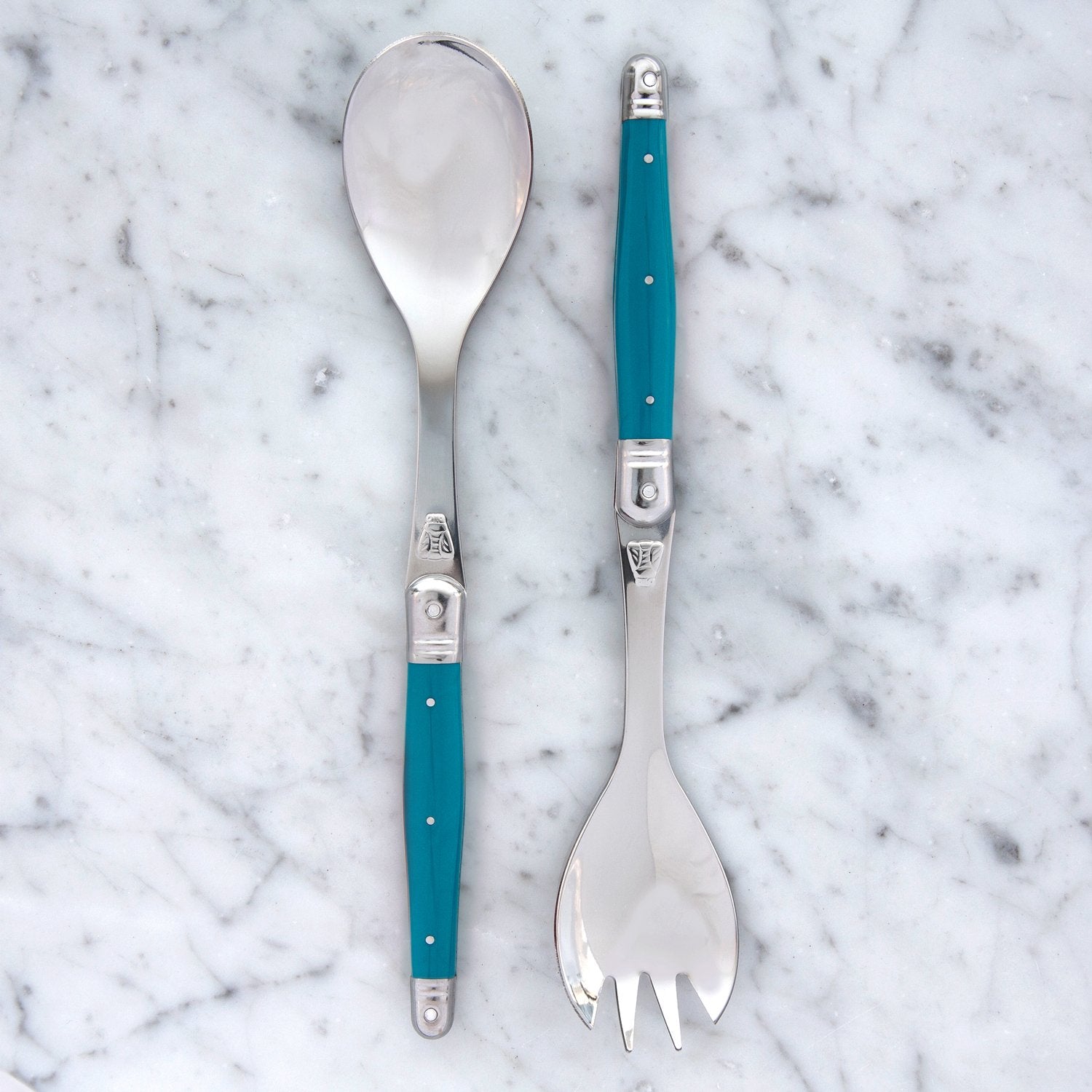 Turquoise Laguiole Salad Servers (2 Piece) 