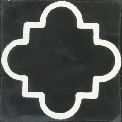 Black & White Argrigento Carocim Tile (8" x 8") (pack of 12)