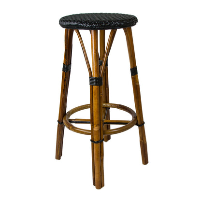 Black Counter Height Mediterranean Bistro Bar Stool (26" h)