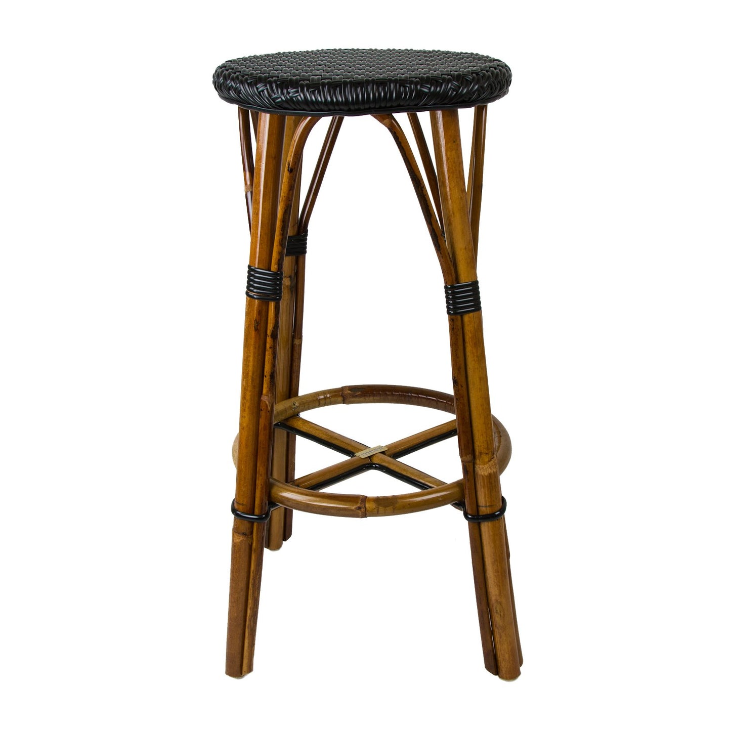 Black Counter Height Mediterranean Bistro Bar Stool (26" h)