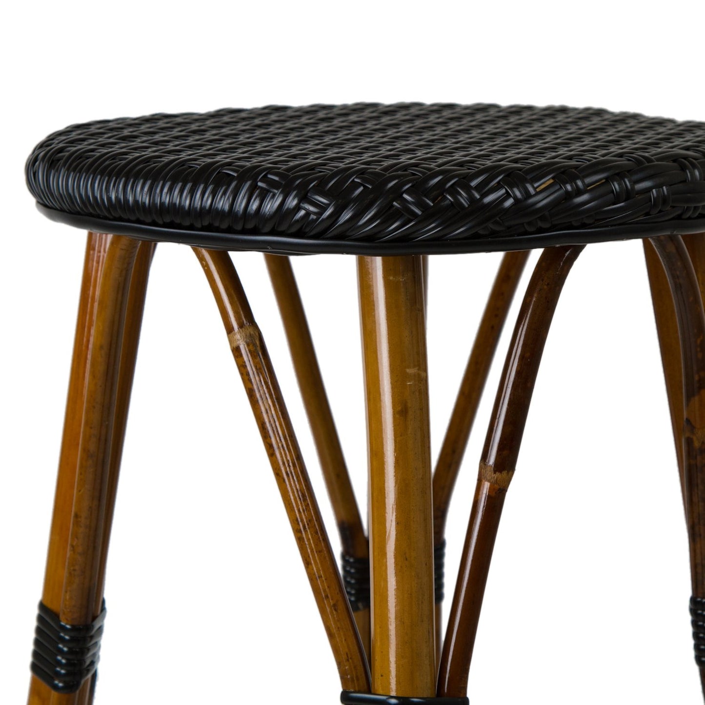 Black Counter Height Mediterranean Bistro Bar Stool (26" h)