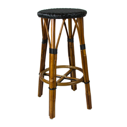 Black Counter Height Mediterranean Bistro Bar Stool (26" h)