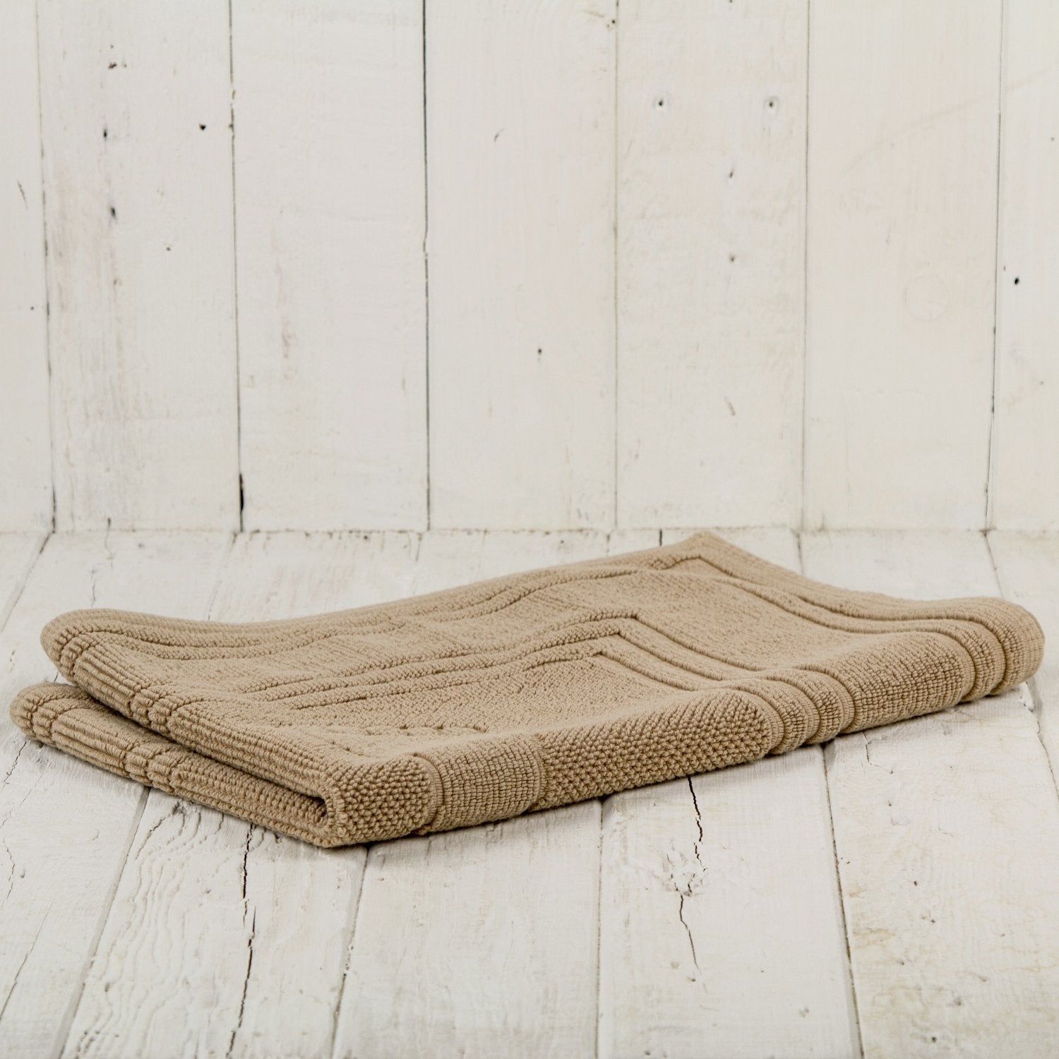 Cotton Footie Bath Mat, Tan