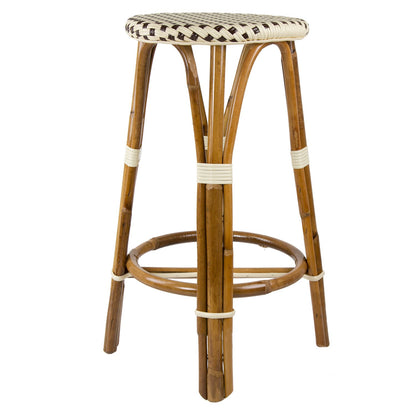 Cream & Brown Counter Height Mediterranean Bistro Bar Stool (26" h) (E)