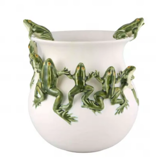 Frog Dance Vase (White)