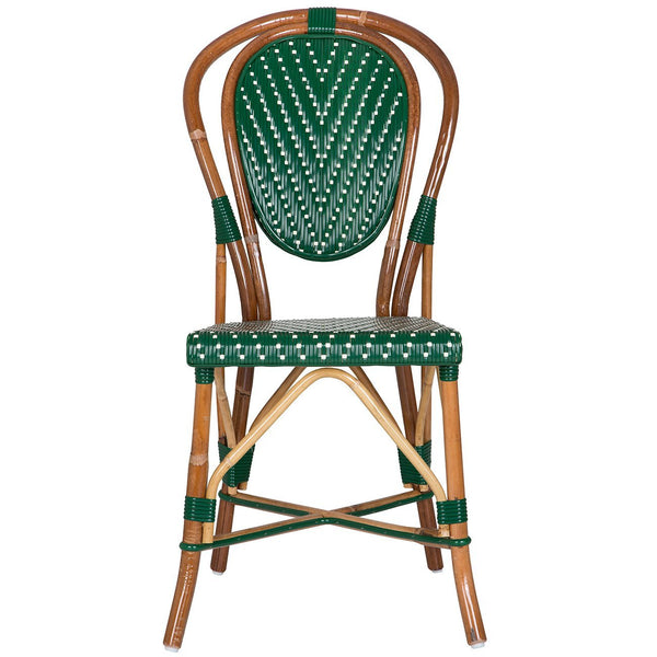 Bottle Green and Cream Mediterranean Bistro Chair L