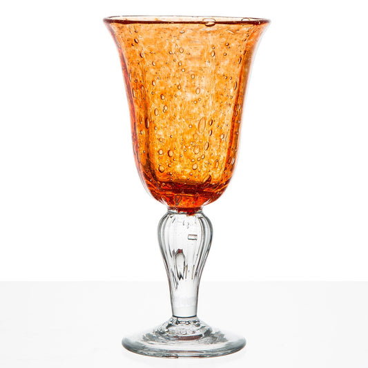 Hand Blown Orange Water Glass