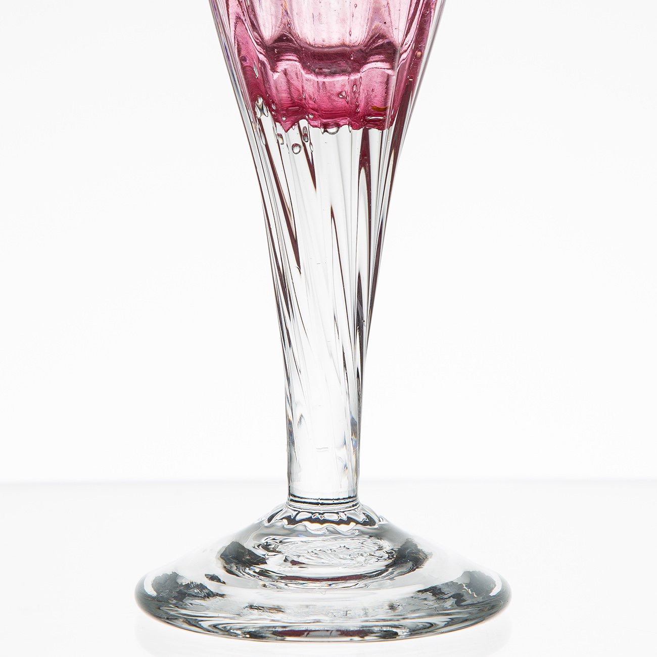 Hand Blown Pink Champagne Flute