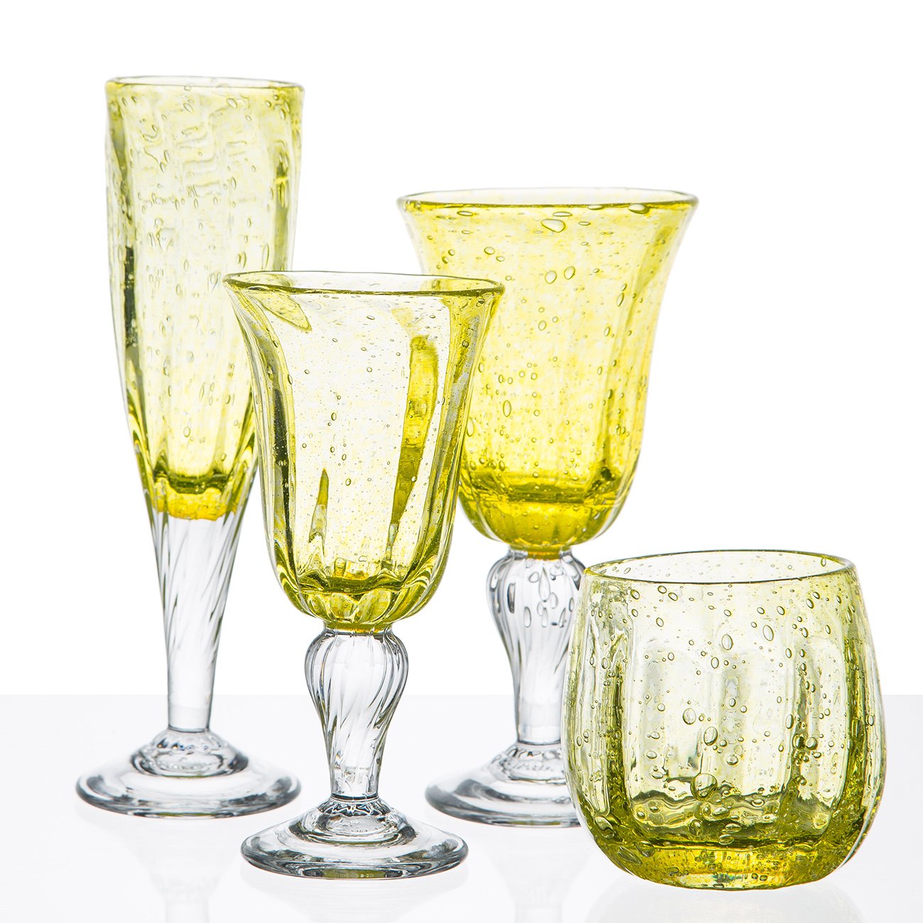 Hand Blown Yellow Sangria Goblet