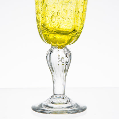 Hand Blown Yellow Water Glass