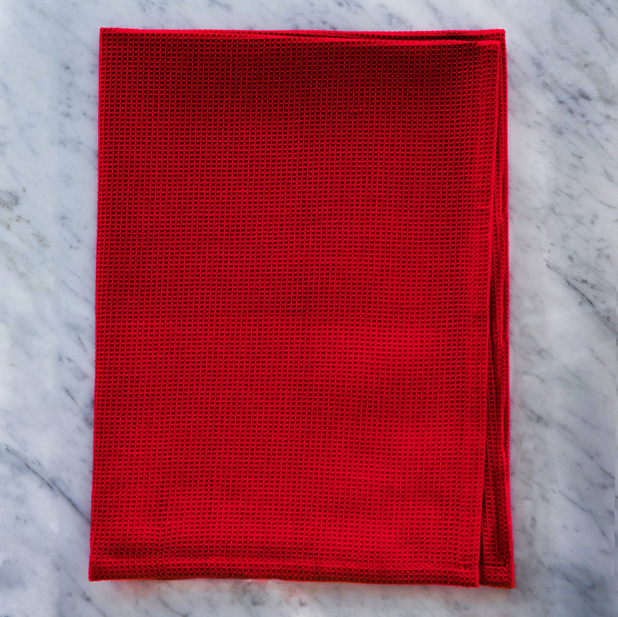 Honeycomb Red Pique Kitchen Towel