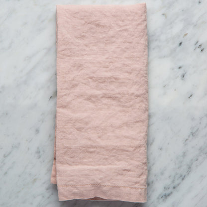 Rose Pink Stonewashed Linen Napkin