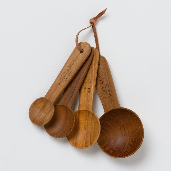 Teak Root Wooden Measuring Spoons Set of 3 – Living Room Co