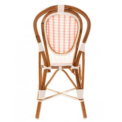 White and Pink Mediterranean Bistro Chair (16 Ligne)