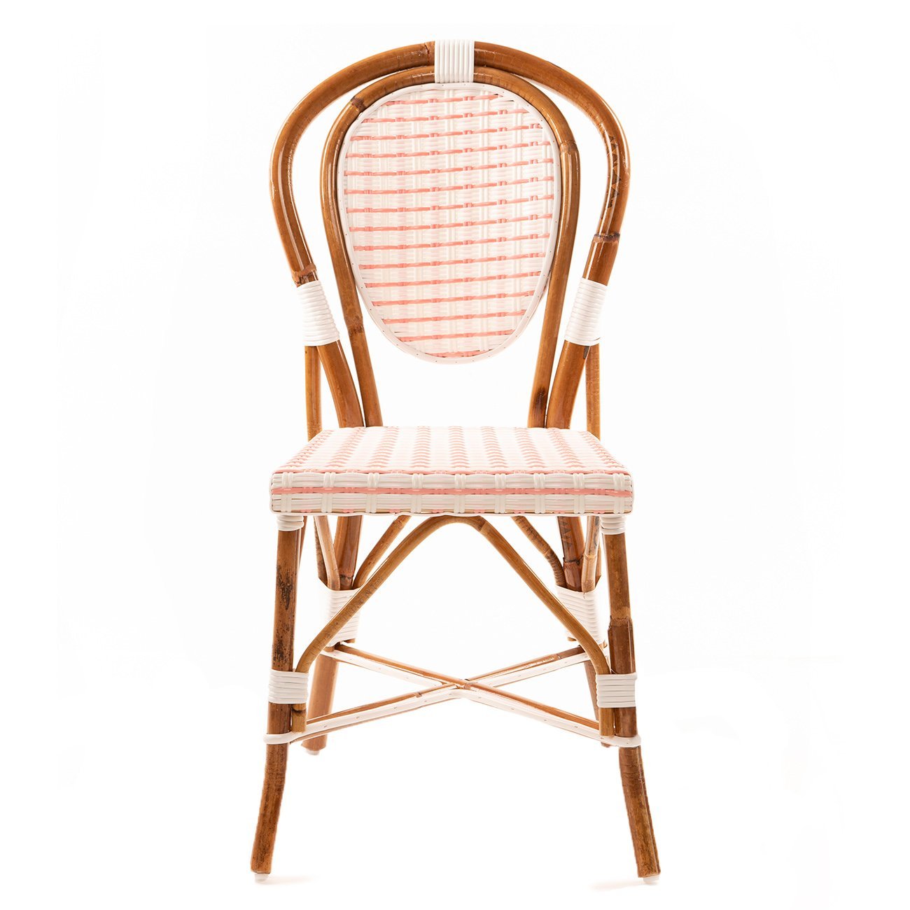 White and Pink Mediterranean Bistro Chair (16 Ligne)