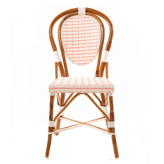 White and Pink Mediterranean Bistro Chair (16 Ligne)