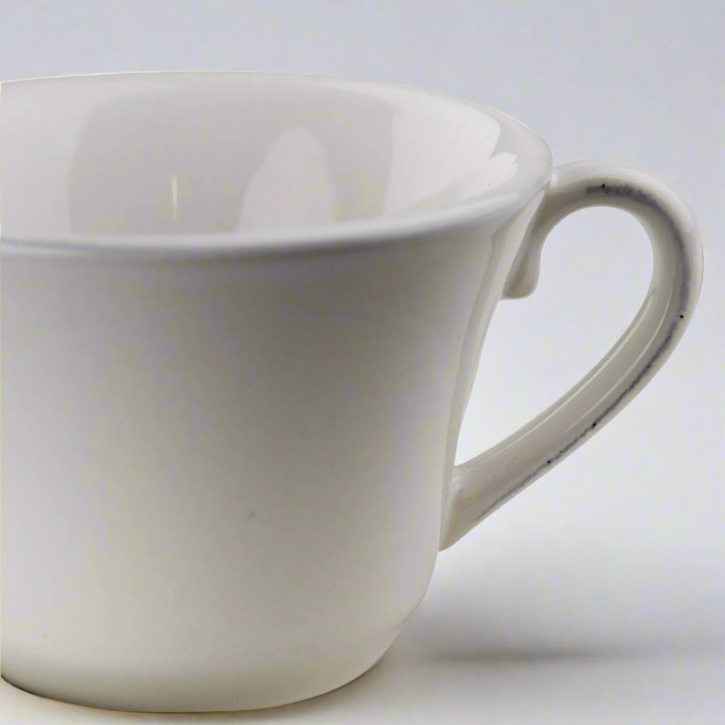 White Impressions Teacup with Saucer