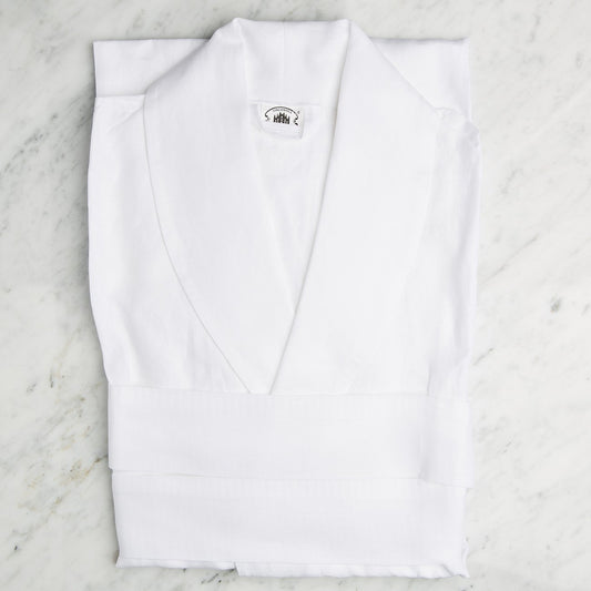 Small Chic White Linen Robe